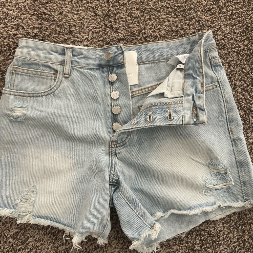 Rachel Parcell Blue Distressed Jean Shorts